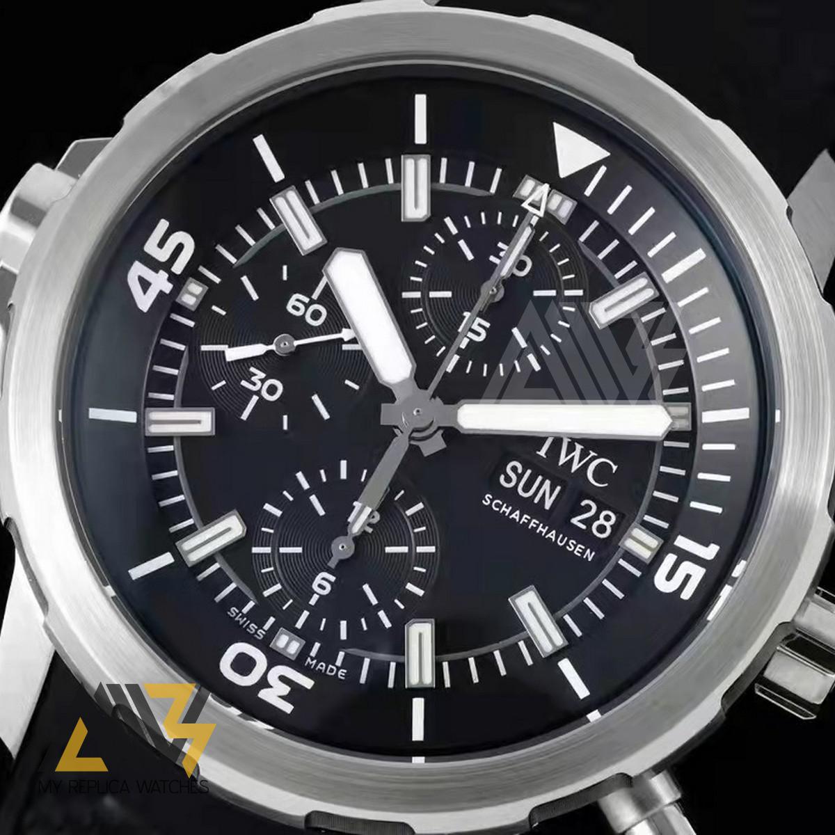 Aquatimer IW376803 Stainless Steel Case Stainless Steel Case RSF 1:1 Best Edition Black Dial on Black Rubber Strap A7750